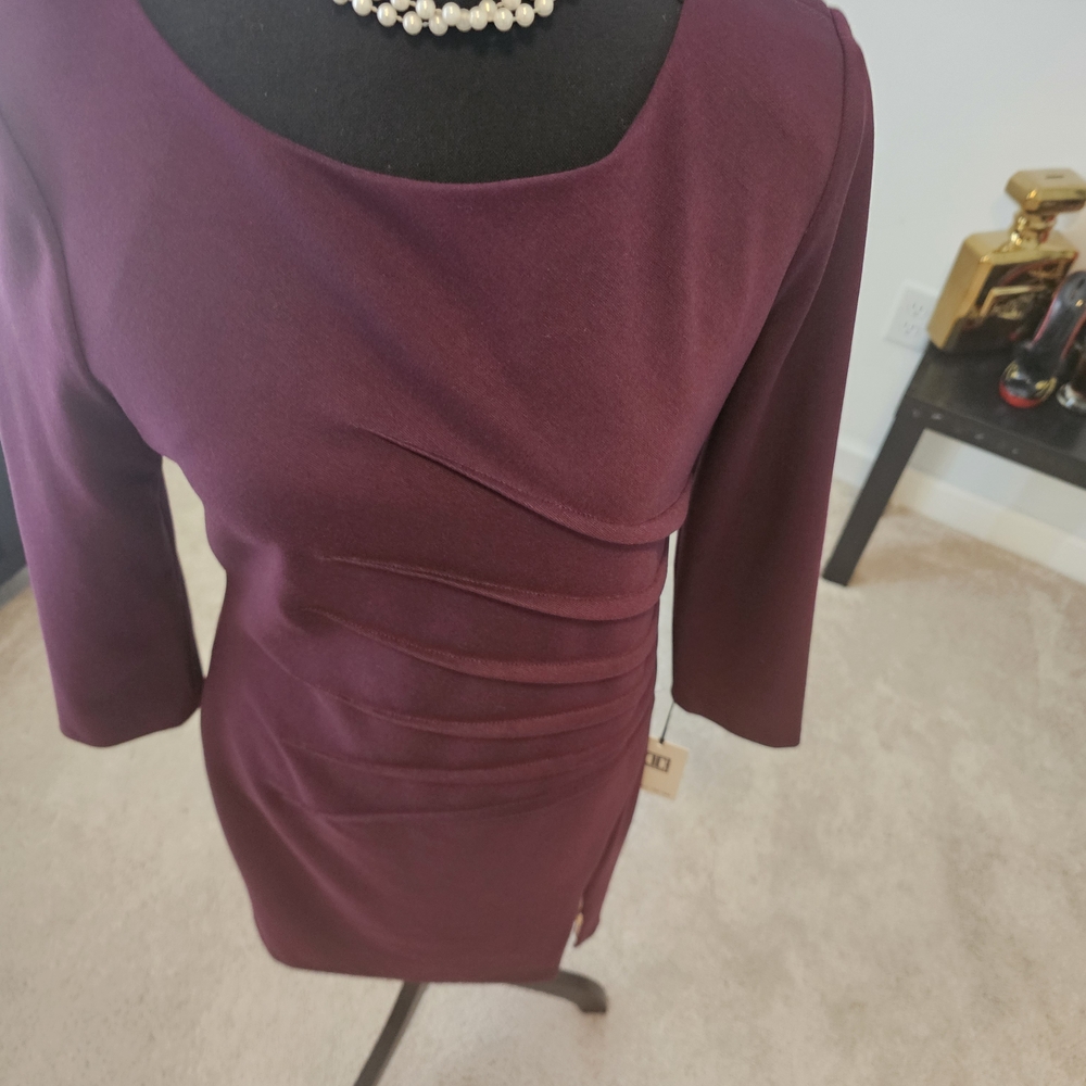 Ivanka Trump Deep Purple Long Sleeve Dress - Picture 5 of 6